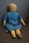 1900 Mother's Congress doll 18" with blue calico dress