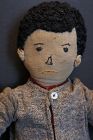 Good looking boy doll embroidered face cute ears 18"