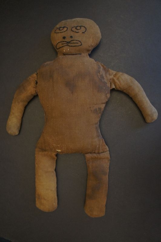 Black doll toy with great face C. 1900
