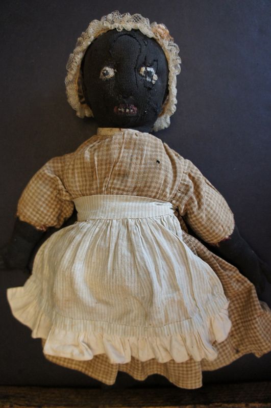 Very nice little 13&quot; stockinette black doll great face great clothes