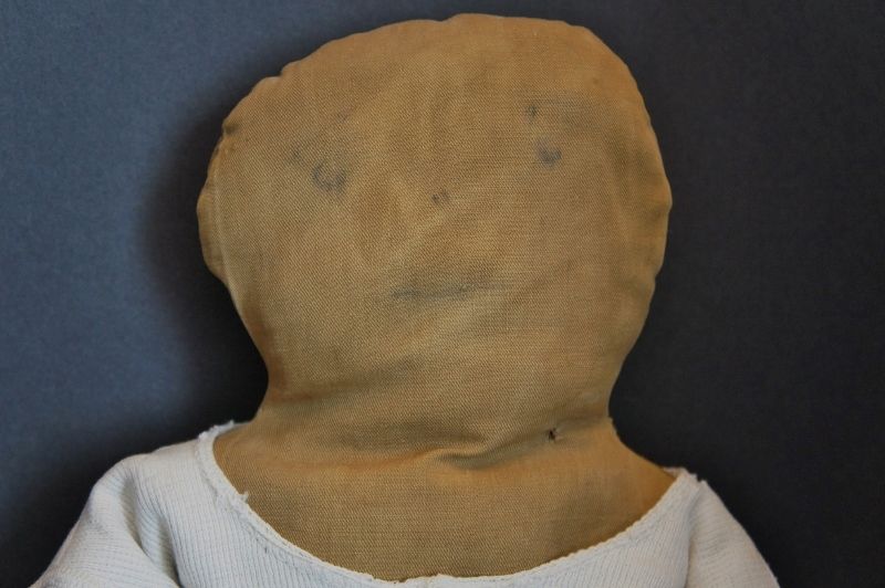 Late 1800's plain and simple rag stuffed black doll 22&quot;