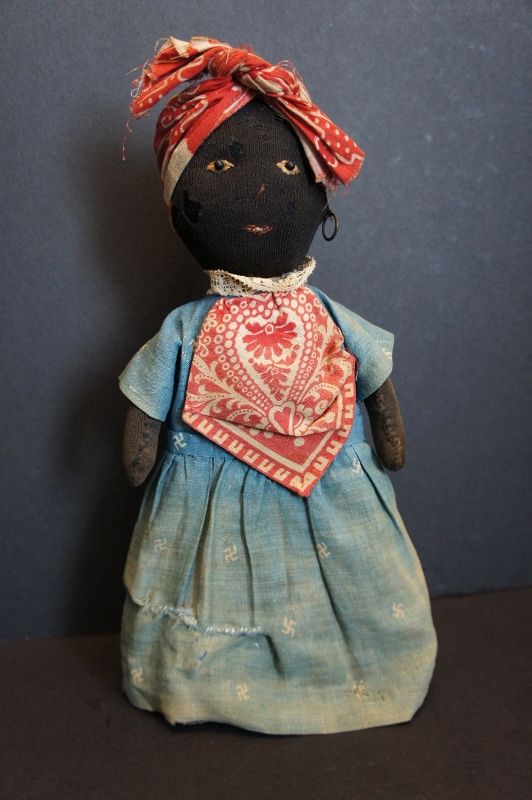 Antique black broom doll really nice face