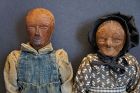 Carved wooden Tennessee mountain folk with handsewn clothes