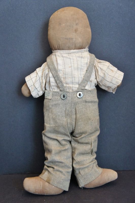 A little guy, 14&quot;  all American rag doll with a pencil face C. 1900