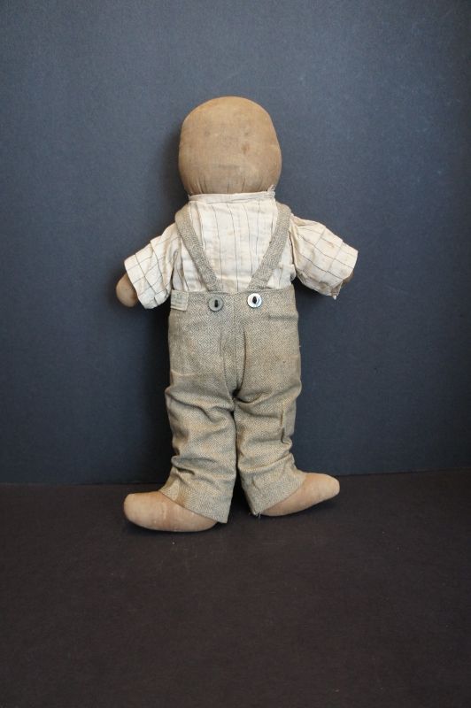 A little guy, 14&quot;  all American rag doll with a pencil face C. 1900