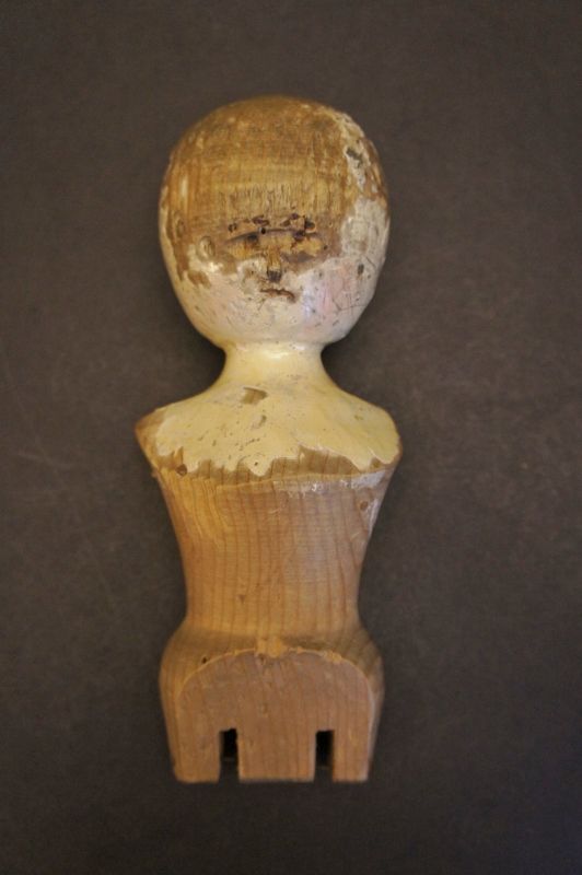 Wooden doll fragment with some original paint Circa 1790-18120