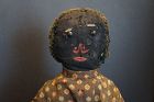 20" stockinette black doll great face from a collection in Maine 1870