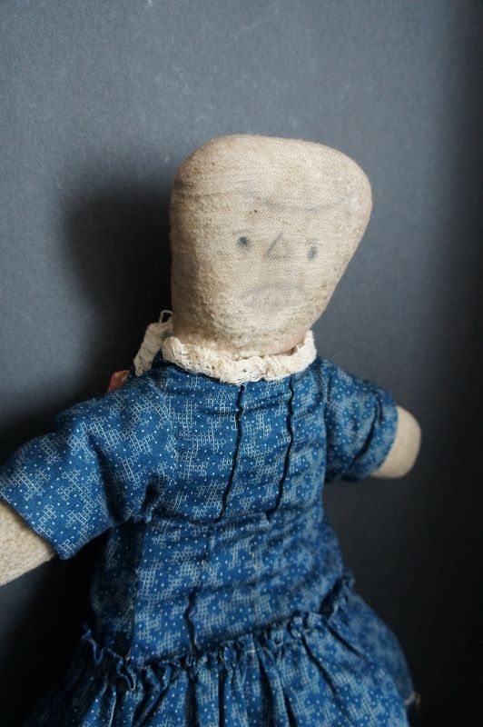 20&quot; funny little flannel doll rag stuffed and pencil face C1890