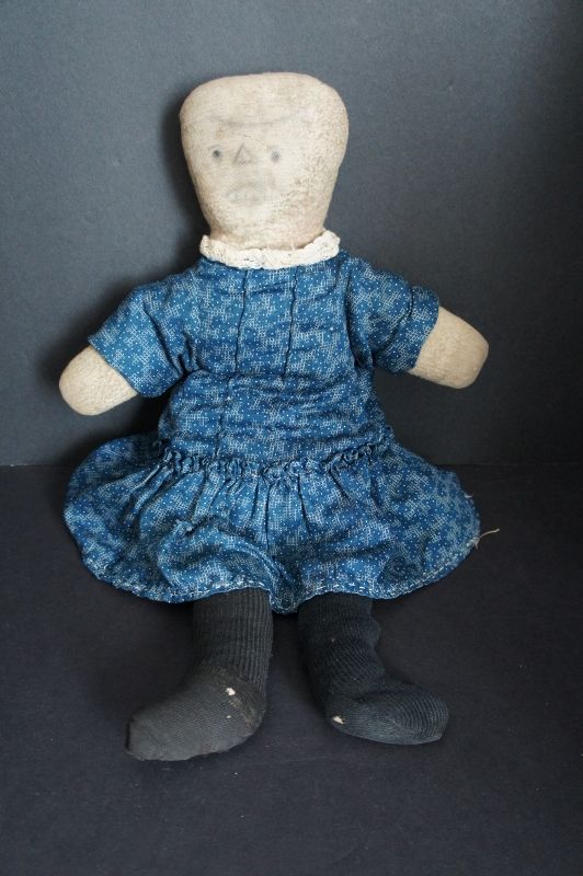 20&quot; funny little flannel doll rag stuffed and pencil face C1890