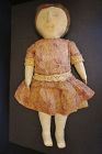 A very special doll 22" with drawn face raised nose great hair C.1900