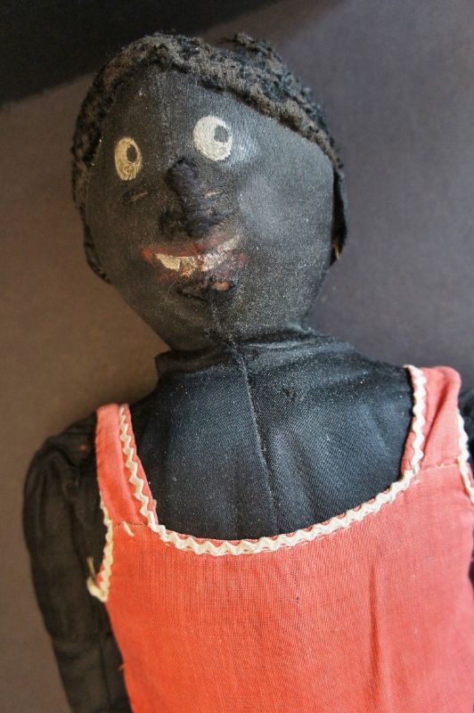 A little bit flirty black cloth doll in her favorite red dress 24&quot;