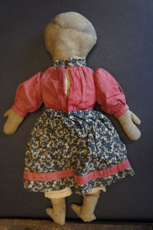 Wonderful 13&quot; rag doll hand sewn with big folky mitten hands