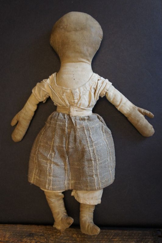 Wonderful 13&quot; rag doll hand sewn with big folky mitten hands