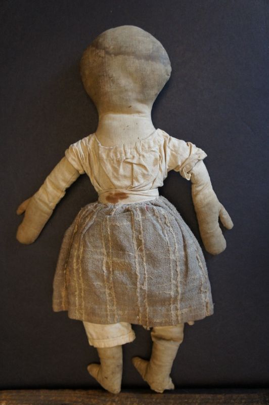 Wonderful 13&quot; rag doll hand sewn with big folky mitten hands