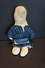 An unassuming little pencil face cloth doll 11"