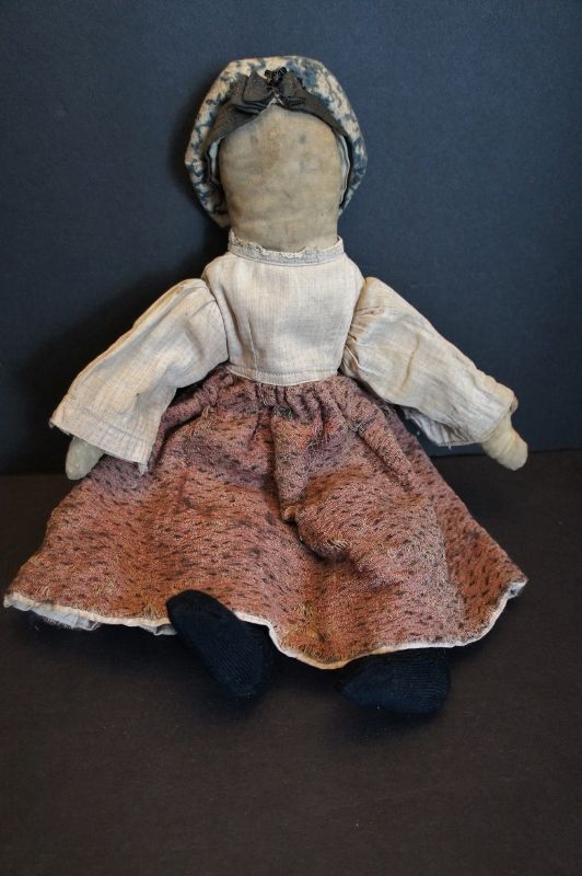 Old time pencil face 16&quot; rag doll that looks just right. C.1880
