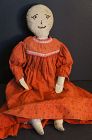23"  embroidered face rag doll from an old collection C1890