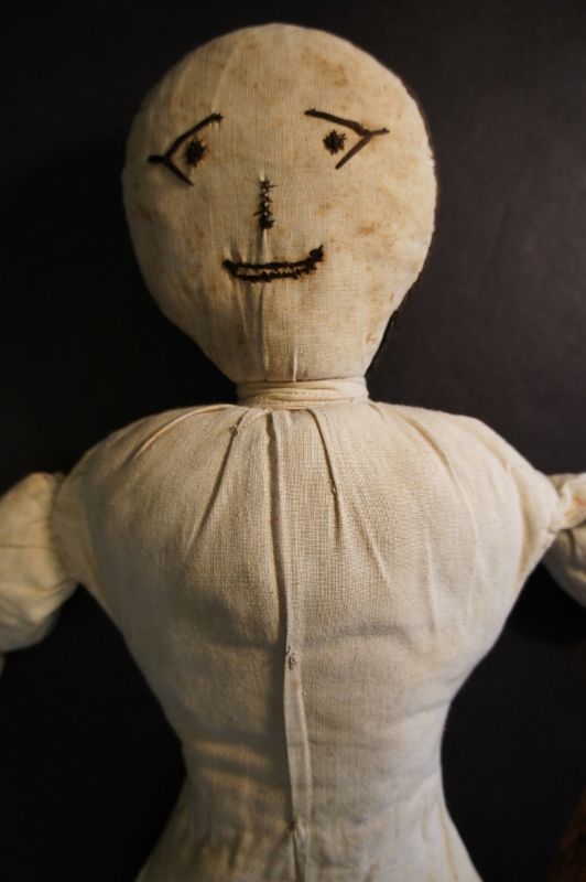 23&quot;  embroidered face rag doll from an old collection C1890