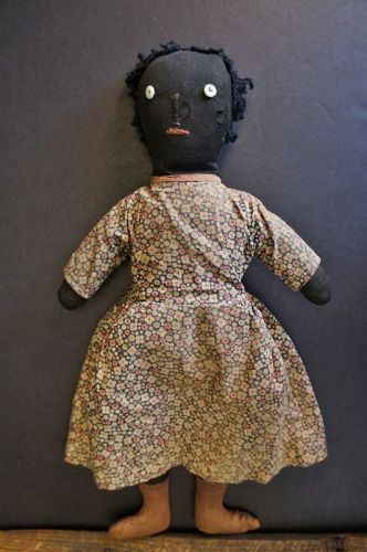 16" button eyed doll, pinched nose, east west feet 1900