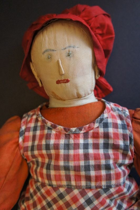 Just too much embroidered face doll 19&quot; cirica 1880