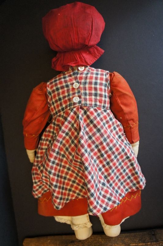 Just too much embroidered face doll 19&quot; cirica 1880