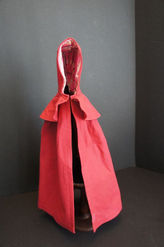Red Shaker doll cloak in very nice condition 14&quot;