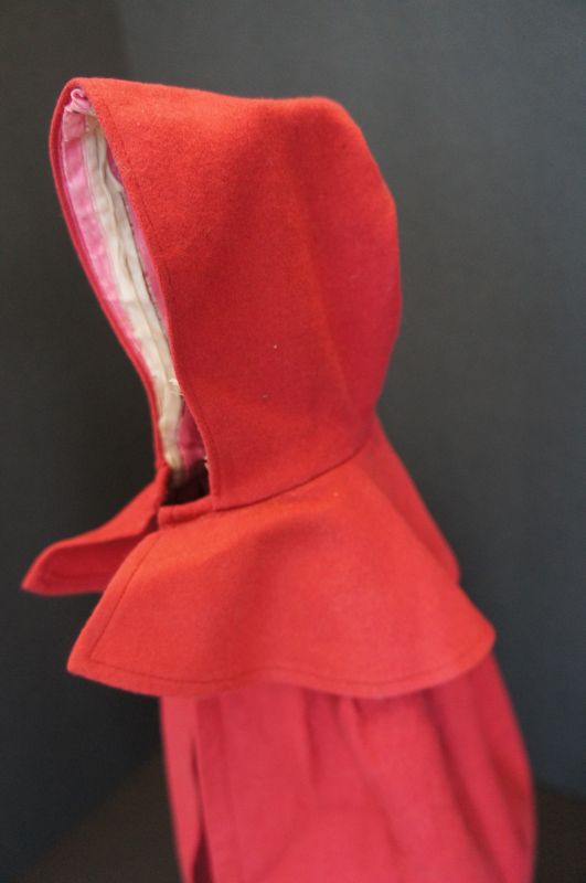 Red Shaker doll cloak in very nice condition 14&quot;