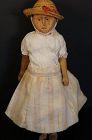 Adorable poppet type wooden doll 10" tall c. 1910