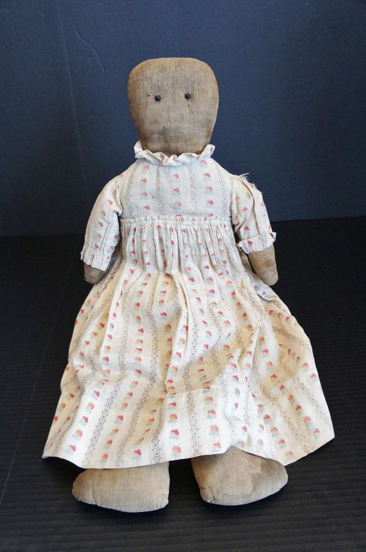 Plain and simple rag doll in a forever dress 21&quot; C.1890