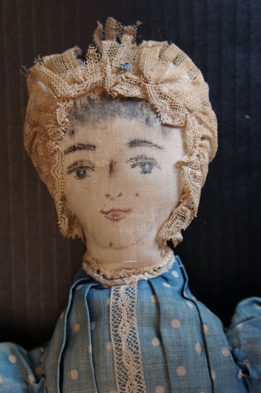 A very skillfully made topsy turvy doll  15&quot;  C. 1880