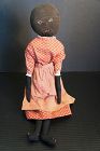 19" stockinette doll embroidered face and great dress and apron