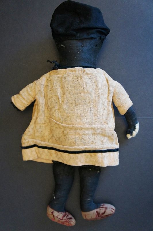 15&quot; black cloth doll with her go to church clothes C1890