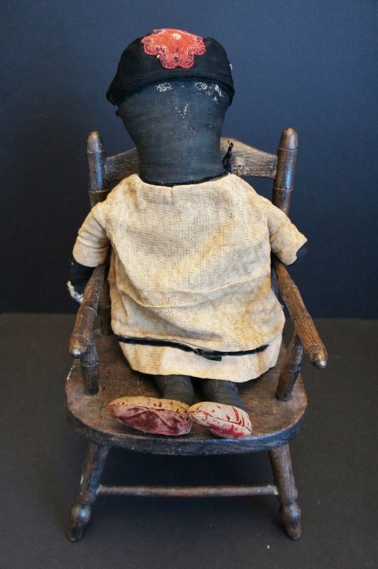 15&quot; black cloth doll with her go to church clothes C1890