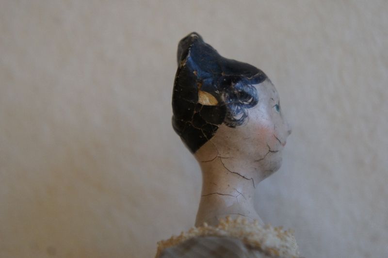 81/2&quot; milliner doll with high fashion hair-do Circa 1830