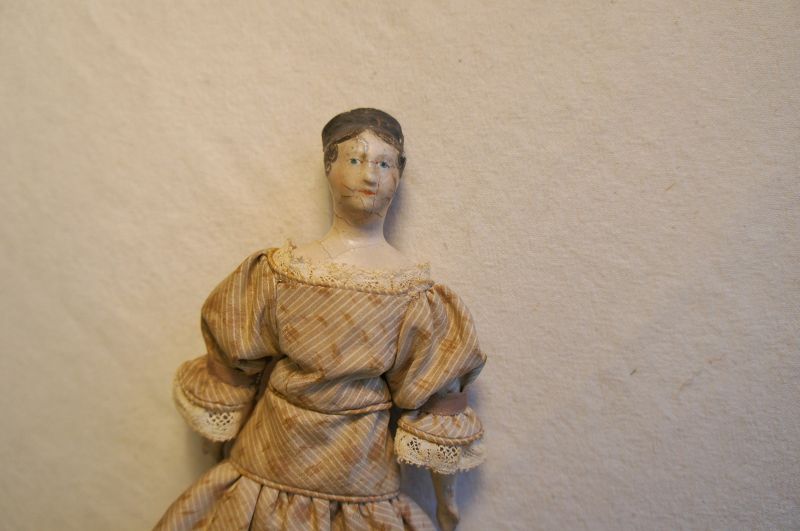 81/2&quot; milliner doll with high fashion hair-do Circa 1830