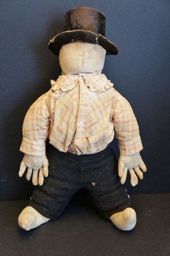 One Great antique cloth doll, about as folky as you can get.