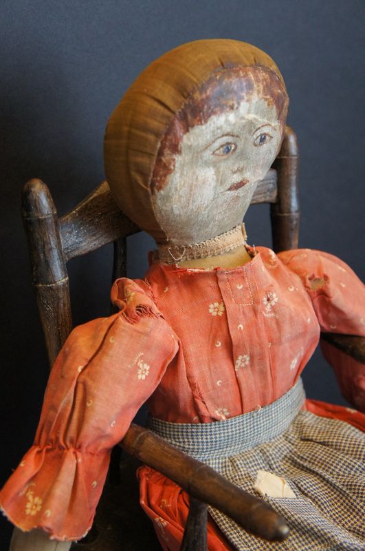 Painted face lady after a hard days work 15&quot; tall C. 1890