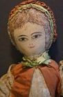 Better than really good! 13" all original painted face cloth doll 1880
