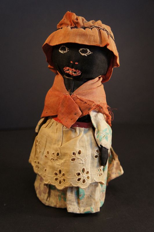 8&quot;adorable tabletop bottle doll, all original C. 1910-20