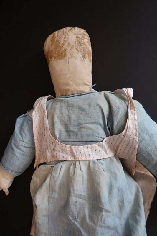 23&quot; cloth doll with painted face on linen, mid west origin 1900-20