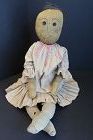 A thinker, not a doer,  28"  black cloth doll 1890-1900