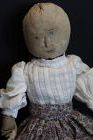 16" antique cloth doll with the sweetest face, raised wooden nose 1880