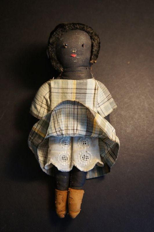 Sweet little handful, 8&quot; little antique cloth doll. C. 1890