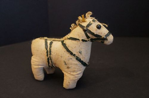 Antique homespun folk art toy horse so adorable 5 1/2" tall