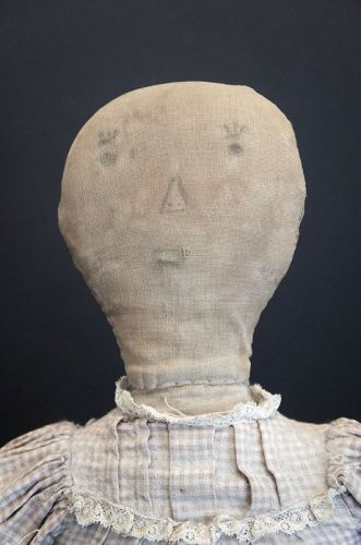 21" great pencil face doll from Pennsylvania, C.1890