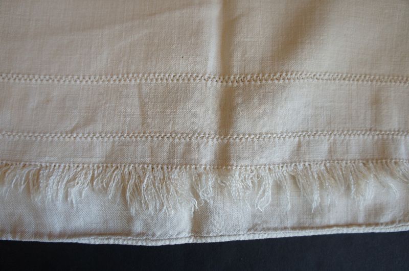 Fabulous pair of homespun linen pillow cases signed and dated 1829