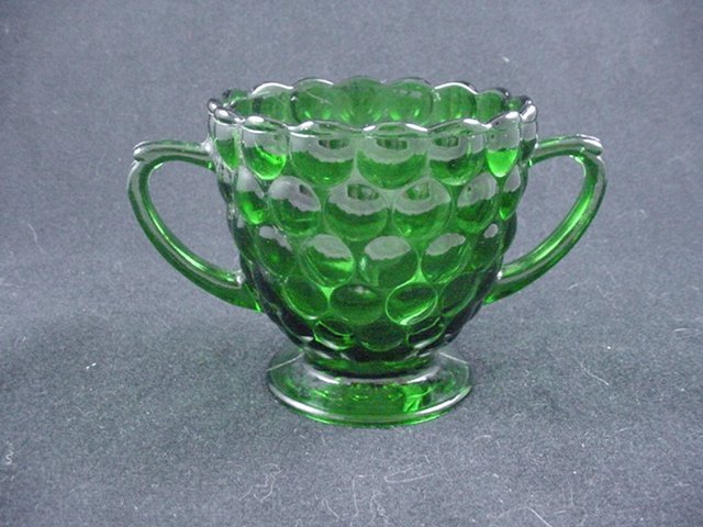 Bubble Forest Green Sugar Bowl