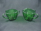 FireKing Charm Sugar & Creamer Set - Forest Green