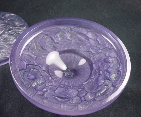 Consolidated Glass Iris Candlesticks - Amethyst