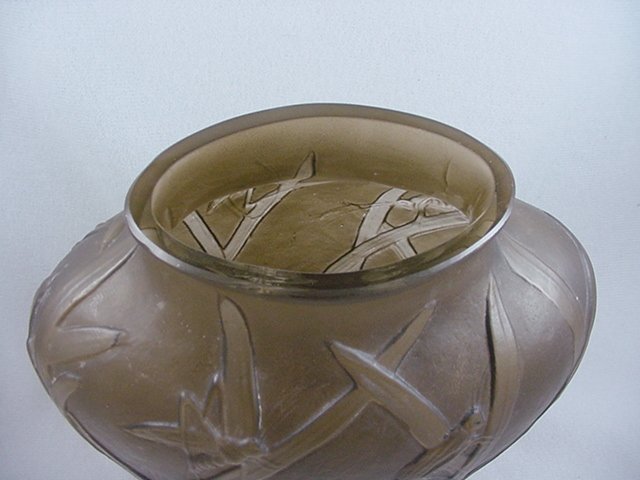 Consolidated Glass Katydid Ovoid Vase - Sepia